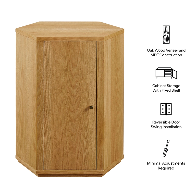 Kade Faceted Wood Side Table in Natural