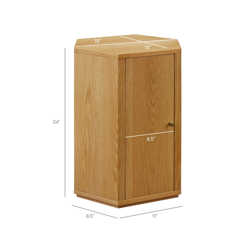 Kade Faceted Wood Side Table in Natural
