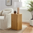 Kade Faceted Wood Side Table in Natural