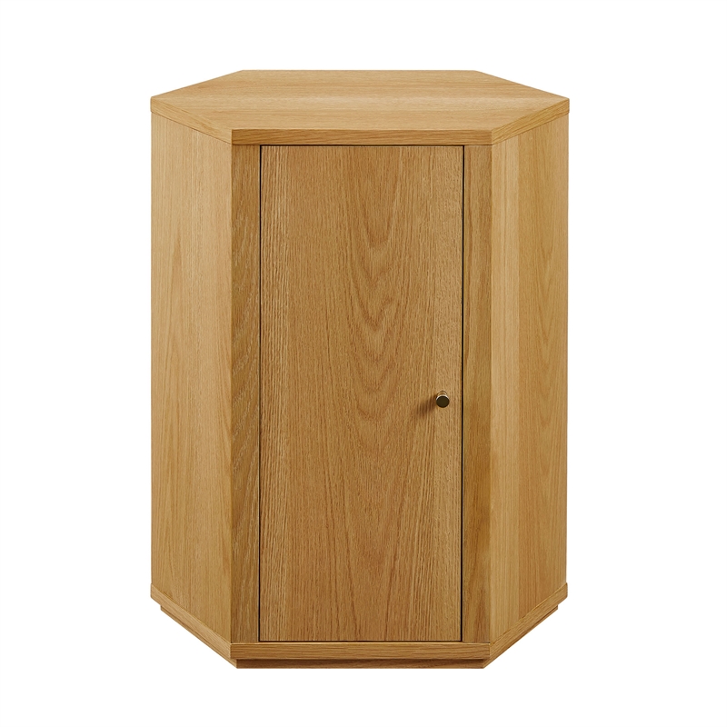 Kade Faceted Wood Side Table in Natural