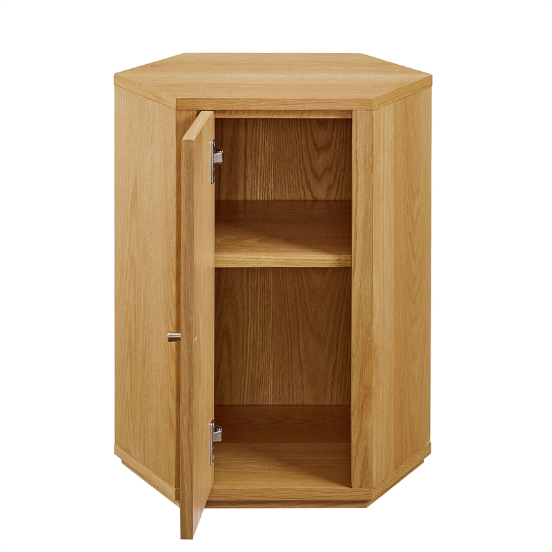 Kade Faceted Wood Side Table in Natural