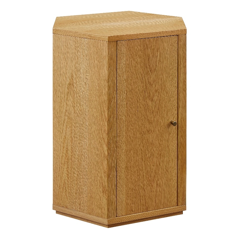 Kade Faceted Wood Side Table in Natural