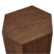 Kade Faceted Wood Side Table in Walnut