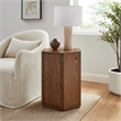 Kade Faceted Wood Side Table in Walnut