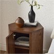 Kade Faceted Wood Side Table in Walnut