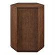 Kade Faceted Wood Side Table in Walnut