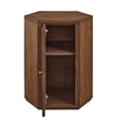 Kade Faceted Wood Side Table in Walnut