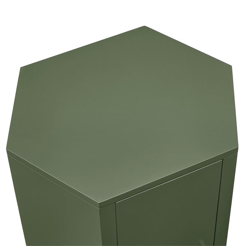 Kade Faceted Semi-Gloss Side Table in Cypress