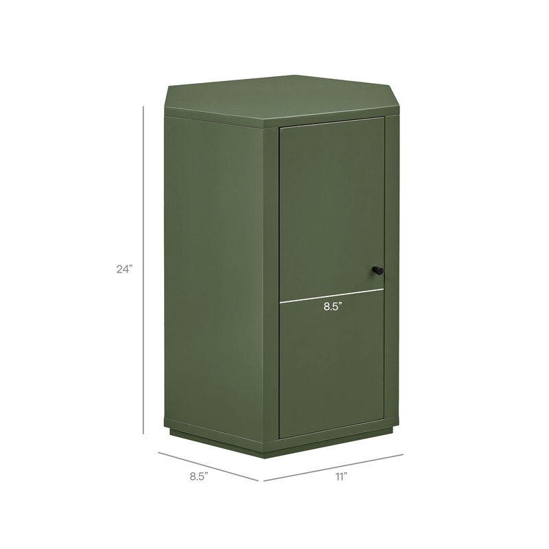 Kade Faceted Semi-Gloss Side Table in Cypress
