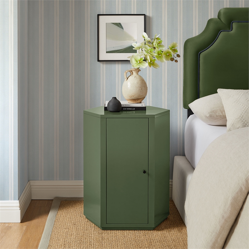 Kade Faceted Semi-Gloss Side Table in Cypress
