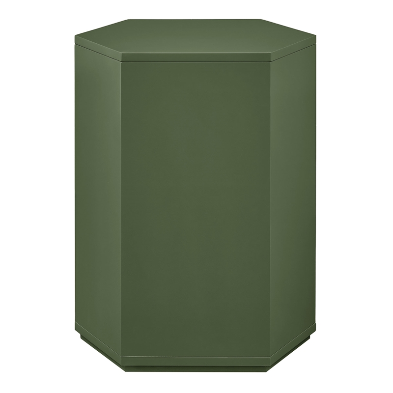 Kade Faceted Semi-Gloss Side Table in Cypress
