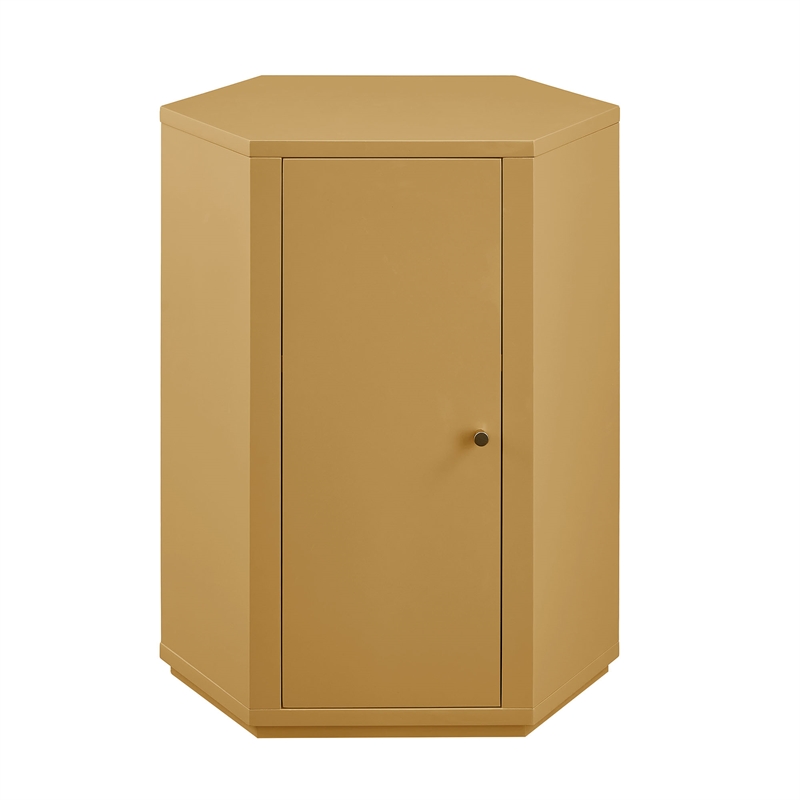 Kade Faceted Semi-Gloss Side Table in Mustard