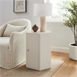 Kade Faceted Semi-Gloss Side Table in Putty