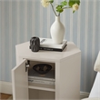 Kade Faceted Semi-Gloss Side Table in Putty