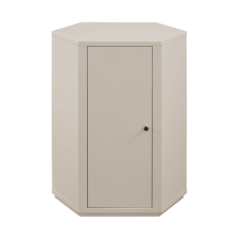 Kade Faceted Semi-Gloss Side Table in Putty