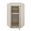 Kade Faceted Semi-Gloss Side Table in Putty