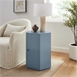 Kade Faceted Semi-Gloss Side Table in Stillwater Blue