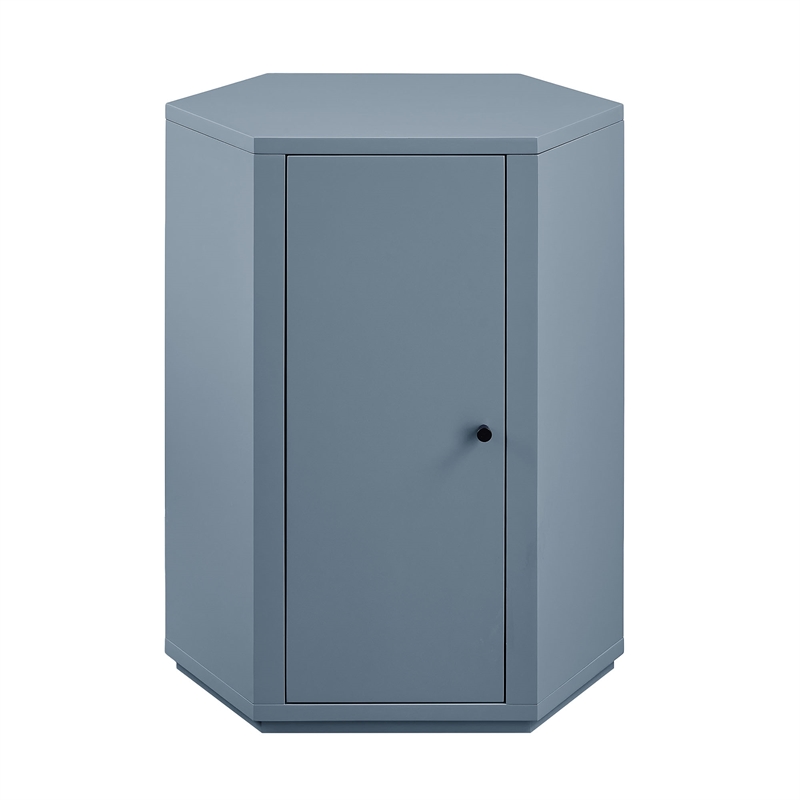 Kade Faceted Semi-Gloss Side Table in Stillwater Blue