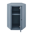 Kade Faceted Semi-Gloss Side Table in Stillwater Blue