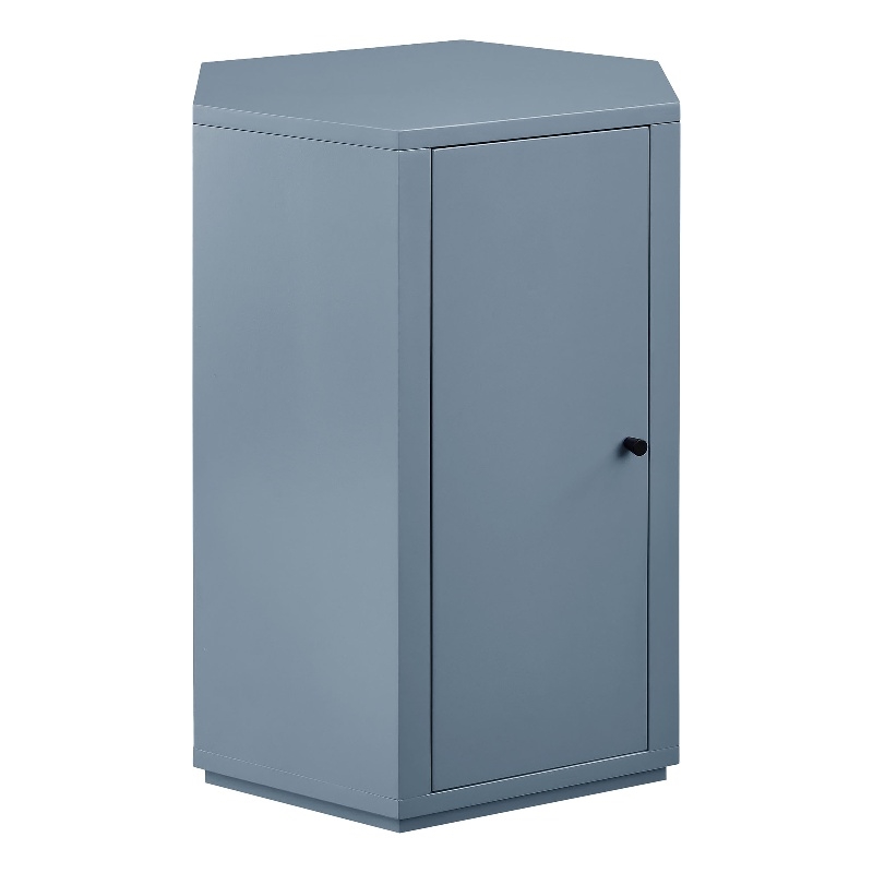 Kade Faceted Semi-Gloss Side Table in Stillwater Blue