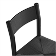 Alvia Oak Wood Dining Side Chair With Woven Seat in Black