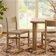 Alvia Oak Wood Dining Side Chair With Woven Seat in Weathered Oak