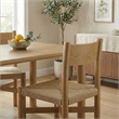 Alvia Oak Wood Dining Side Chair With Woven Seat in Weathered Oak