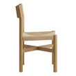 Alvia Oak Wood Dining Side Chair With Woven Seat in Weathered Oak