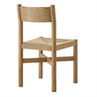 Alvia Oak Wood Dining Side Chair With Woven Seat in Weathered Oak
