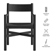 Alvia Oak Wood Dining Armchairs With Woven Seats Set of 2 in Black