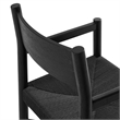 Alvia Oak Wood Dining Armchairs With Woven Seats Set of 2 in Black