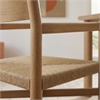 Alvia Oak Wood Dining Armchairs With Woven Seats Set of 2 in Weathered Oak