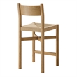 Alvia Oak Wood Counter Stools With Woven Seats Set of 2 in Weathered Oak