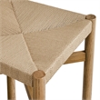 Alvia Oak Wood Counter Stools With Woven Seats Set of 2 in Weathered Oak