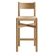 Alvia Oak Wood Bar Stools With Woven Seats Set of 2 in Weathered Oak