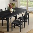 Alvia 5-Piece Oak Wood Dining Table and Chairs Set in Black