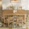 Alvia 7-Piece Oak Wood Dining Table and Chairs Set in Weathered Oak