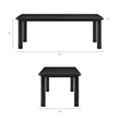 Alvia 7-Piece Oak Wood Extendable Dining Table and Chairs Set in Black