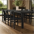 Alvia 7-Piece Oak Wood Extendable Dining Table and Chairs Set in Black