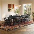 Alvia 9-Piece Oak Wood Extendable Dining Table and Chairs Set in Black