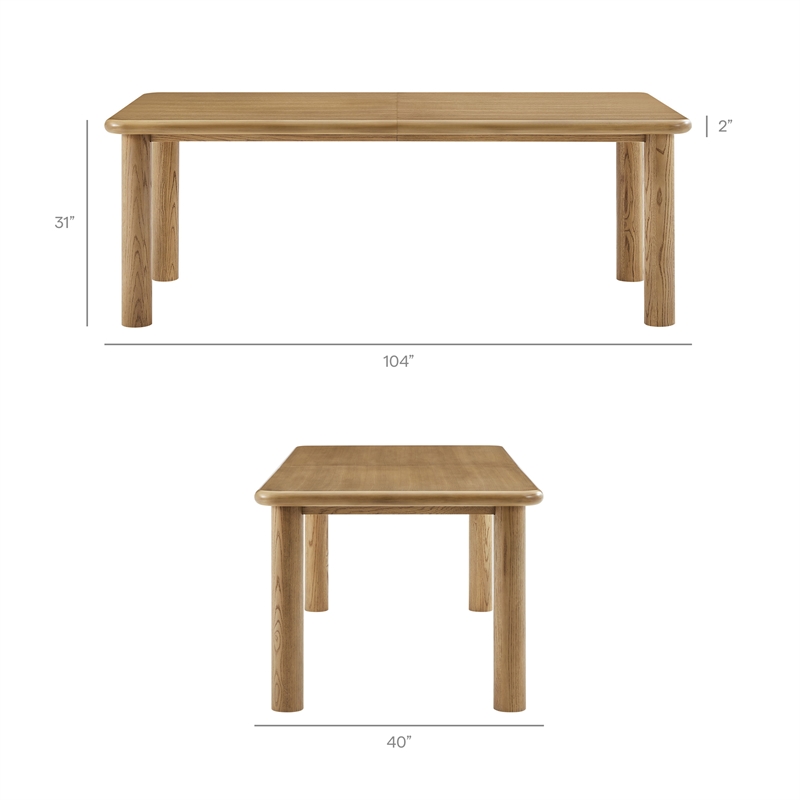 Alvia 9-Piece Oak Wood Extendable Dining Table and Chairs Set in Weathered Oak