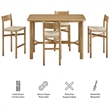 Alvia 5-Piece Rectangular Wood Bar Table With Bar Stools Set in Weathered Oak