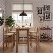 Alvia 5-Piece Rectangular Wood Bar Table With Bar Stools Set in Weathered Oak