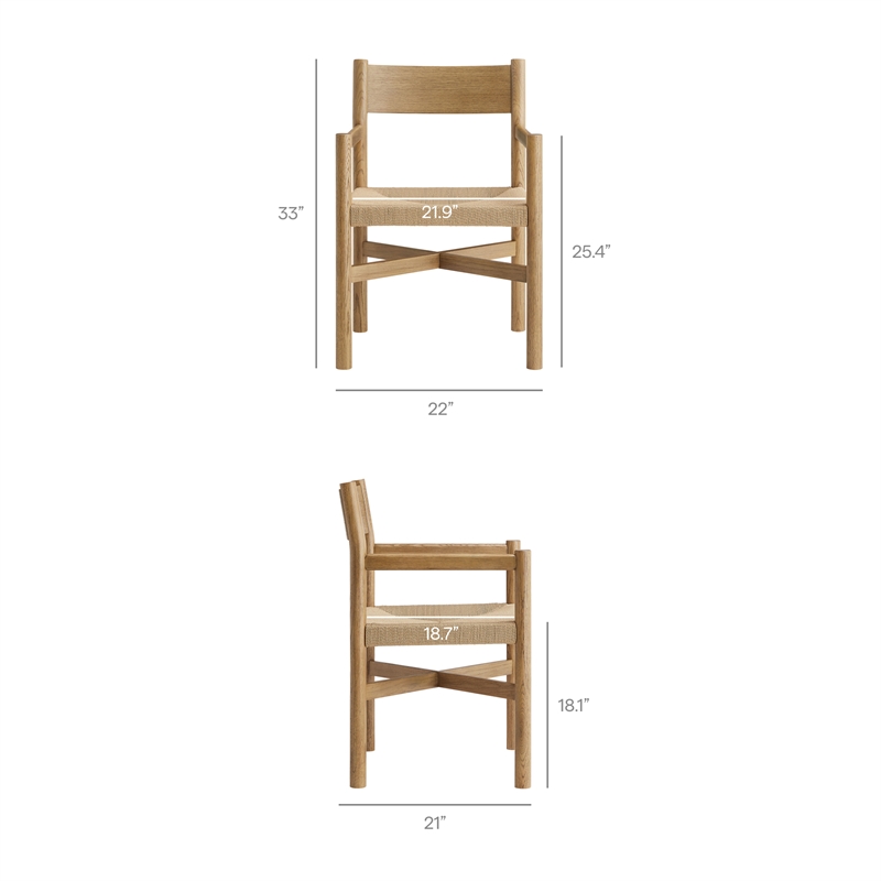 Alvia 6-Piece Oak Wood Dining Table and Seating Set in Weathered Oak