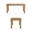 Alvia 6-Piece Oak Wood Dining Table and Seating Set in Weathered Oak