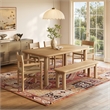 Alvia 6-Piece Oak Wood Dining Table and Seating Set in Weathered Oak