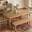Alvia 6-Piece Oak Wood Dining Table and Seating Set in Weathered Oak