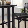 Alvia 3-Piece Round Oak Wood Bar Table With Bar Stools Set in Black
