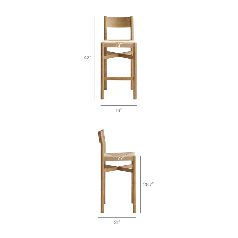 Alvia 3-Piece Round Oak Wood Bar Table With Bar Stools Set in Weathered Oak