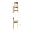 Alvia 3-Piece Round Oak Wood Bar Table With Bar Stools Set in Weathered Oak
